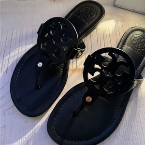 Black, Tory Burch Miller Sandals 7.5